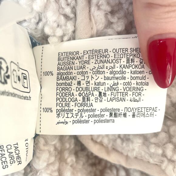 ZARA NEW FAUX SHEARLING BIKER JACKET MOTO DENIM BLUE M MEDIUM 3548/250 - Picture 14 of 16